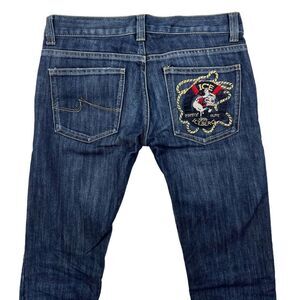 Vintage Ice Iceberg Women Denim Skinny Blue Jeans Straight Leg Pants US 27